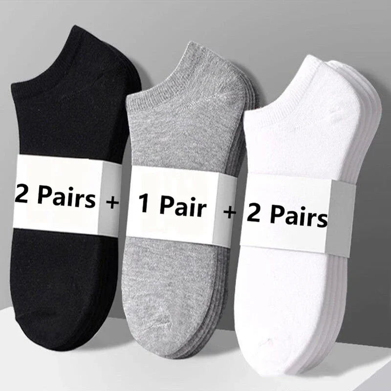 10/5pcs Pairs Low Cut Ankle Breathable Men/Women Socks Solid Color Black White Grey
