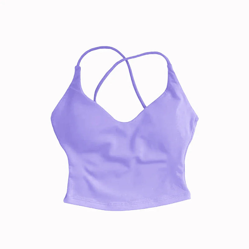 NCLAGEN Dynamic Strappy Top Gym Clothes High Support Push-up Fitness Tank Top Back Cross Workout Pilates Yoga Running sports Bra