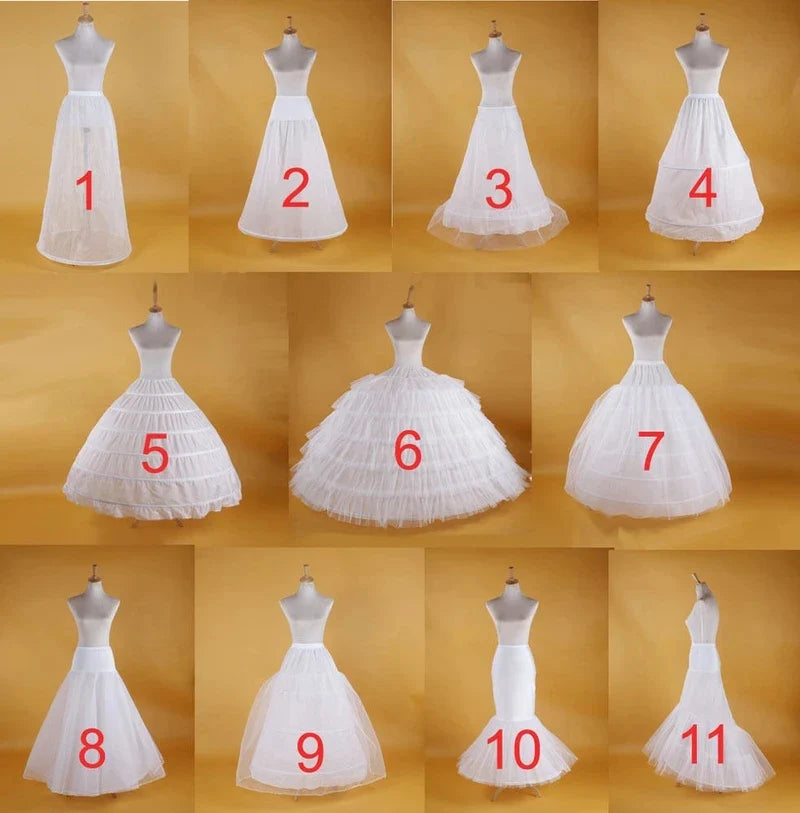 Bridal Wedding Petticoat Underskirt Prom Hoop Crinoline Fancy Skirt Slip 11 Styles Customized