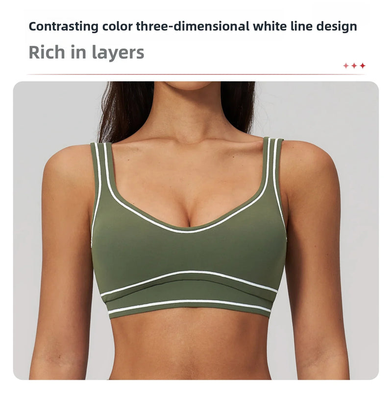 Breathable Sports Bra Women Shockproof Fitness Tops Push Up Gym Crop Top Brassiere Sport Bras Gym Workout Top Summer Yoga Bra