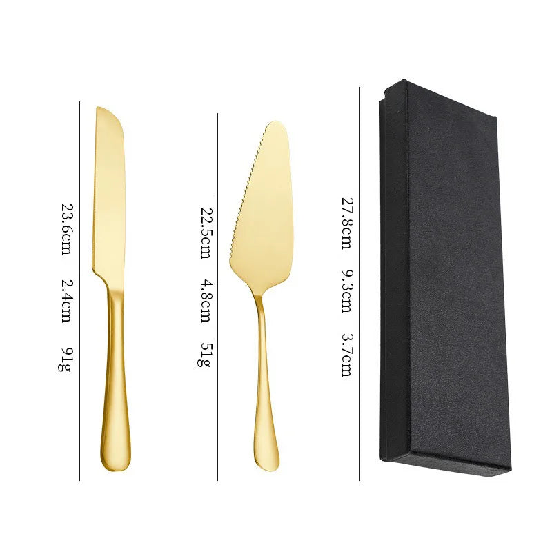 1 Set Personalize Steel Cake Shovel Set Customized Stainless Bread Pizza Knife Spatula Wedding Party Gift