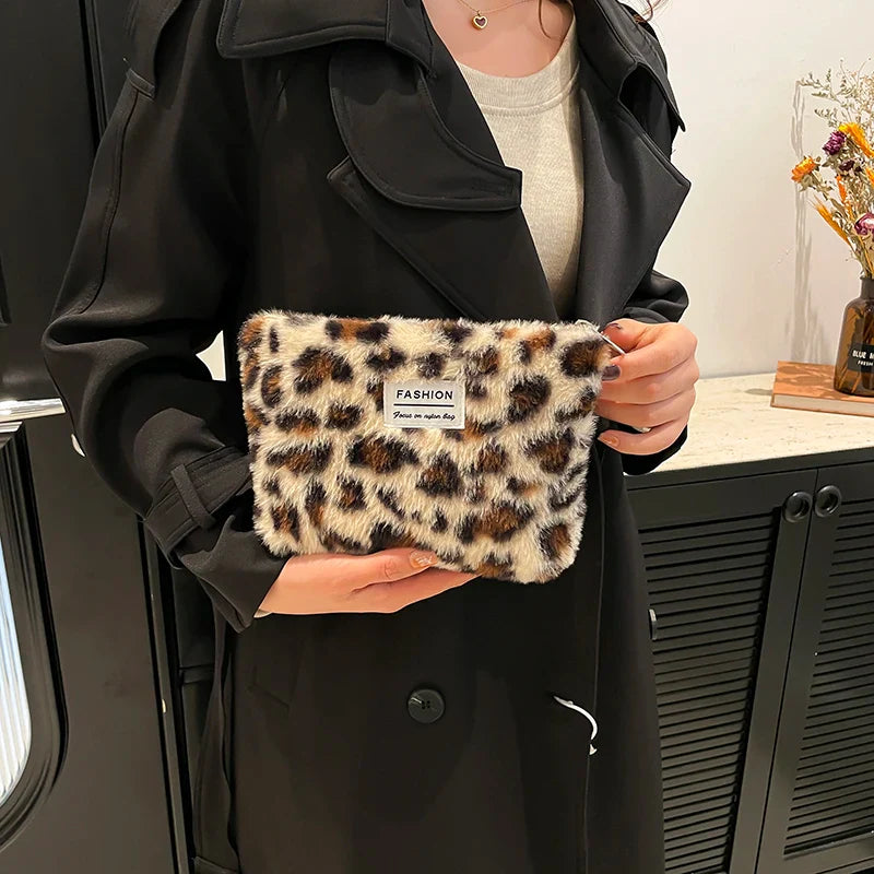 Leopard Print Retro Makeup Bag | Large Capacity Cosmetic Bag & Fashion Portable Storage Bag (Travel Toiletry Bag)