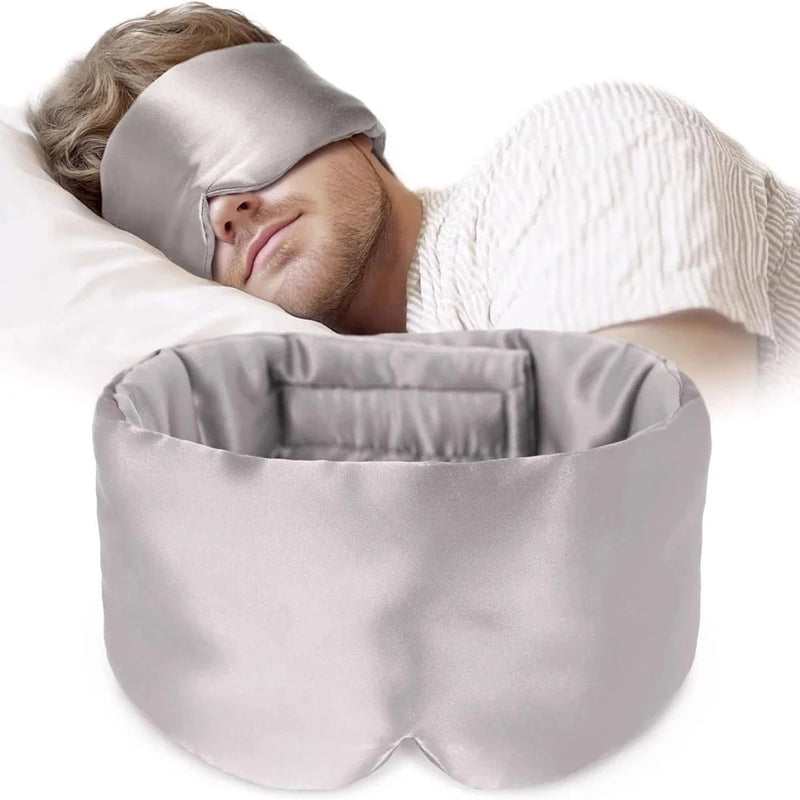 Silk Sleep Mask – Mulberry Silk Eye Mask with Adjustable Strap & Ear Cover