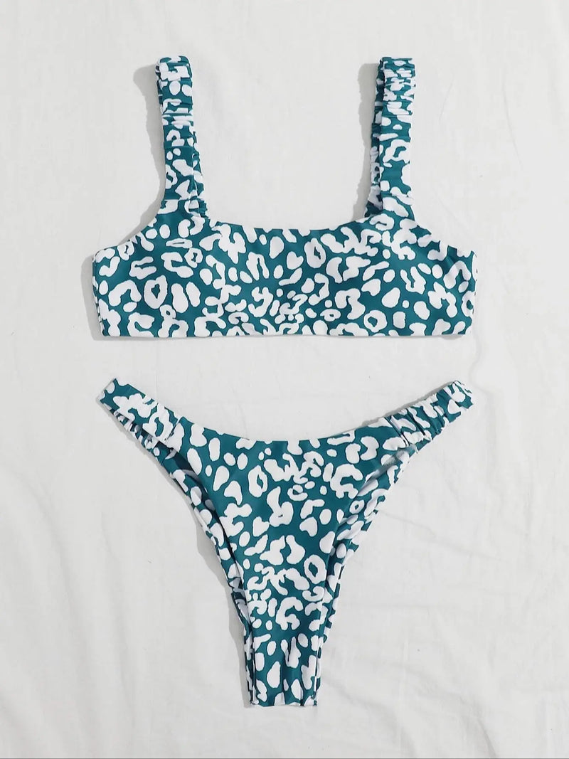 Sexy Micro Bikini 2026 Women Orange Leopard Push Up Padded Thong Swimsuit Female Cut Out Bathing Suit Swimwear Trajes De Baño