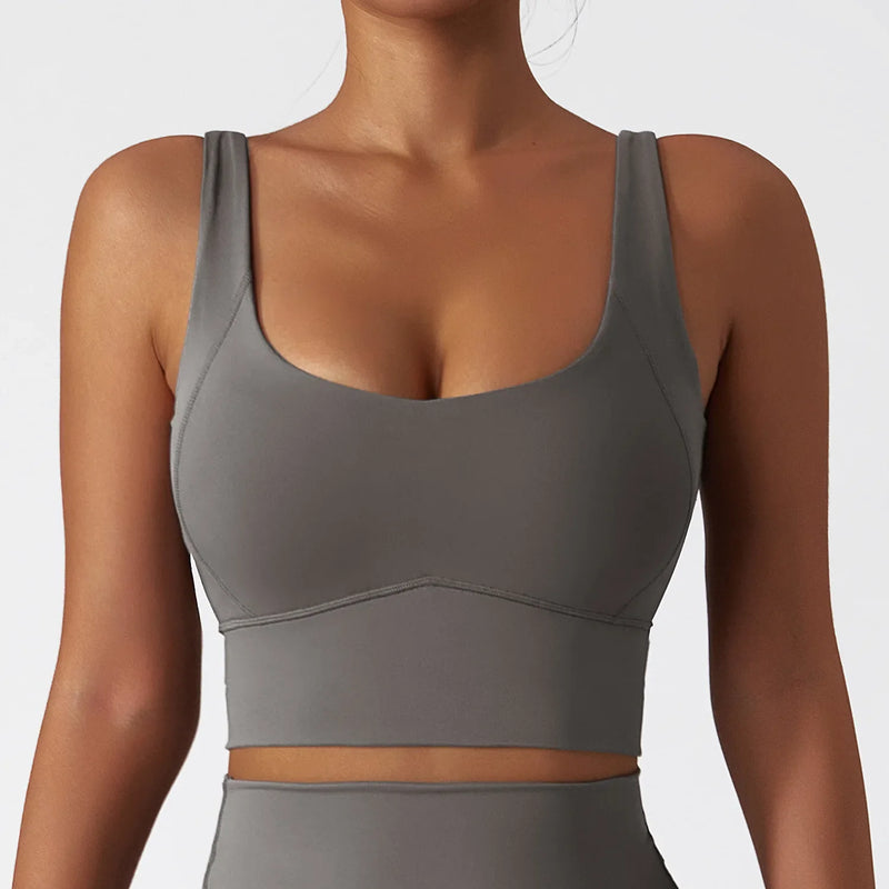 Comfort SkinFriendly Sports Bra With Chest Pad Tank Top Women Gym Fitness Running Yoga Bra Stretch Pull Up Vest Underwear Women