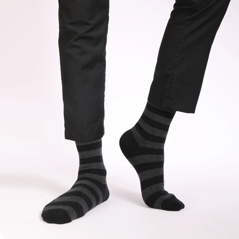 5 Pairs Men's Dress Socks High Quality Combed Cool Breathable Cotton Crew Socks Plus Size
