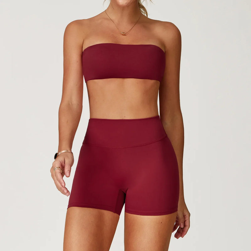 Yoga Set 2PCS Fitness Suit Women's Tracksuit Sportswear Workout Sports Bra High Waist Leggings Gym Clothing Sports Shorts Suits