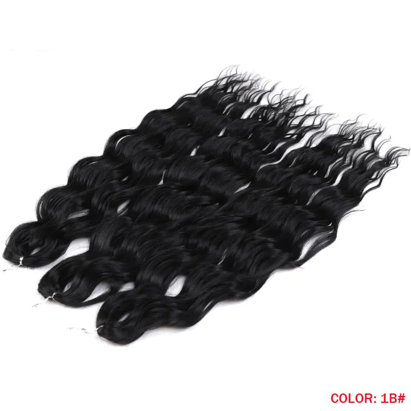 24" Orange Twist Crochet Hair | Synthetic Deep Wave Braiding Hair Extensions | Water Wave Hair | Heat Resistant Fiber | 60 Strands/Pack