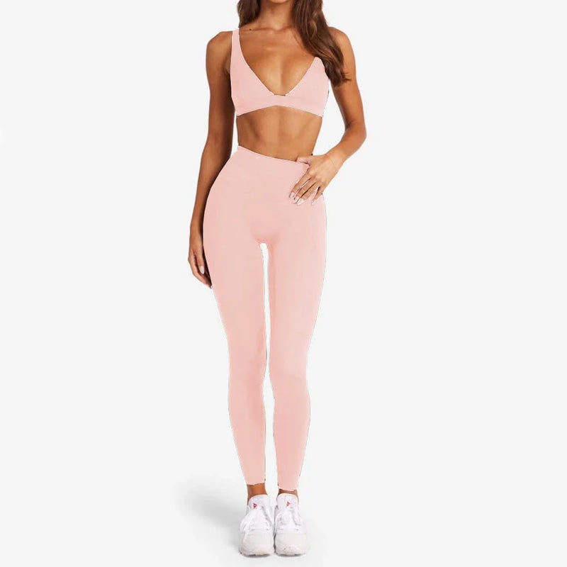 1/2PCS Women's Contour Crop Sport Bra Yoga Sets High Waist Scrunch Fitness Push-Up Gym Workout Shorts Running Active Suits XP187