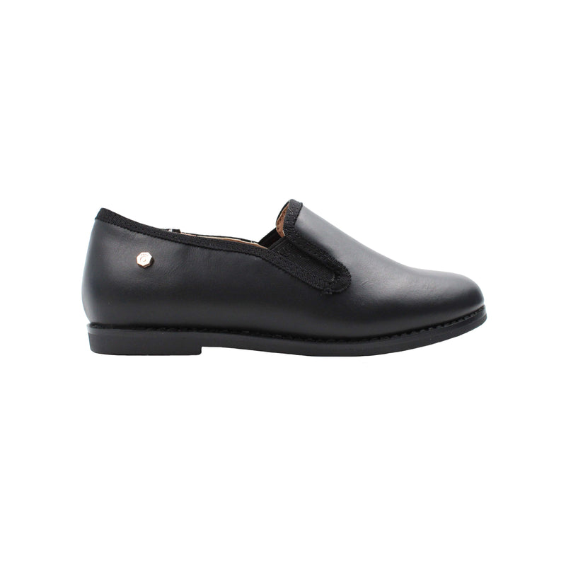Black leather dress shoe