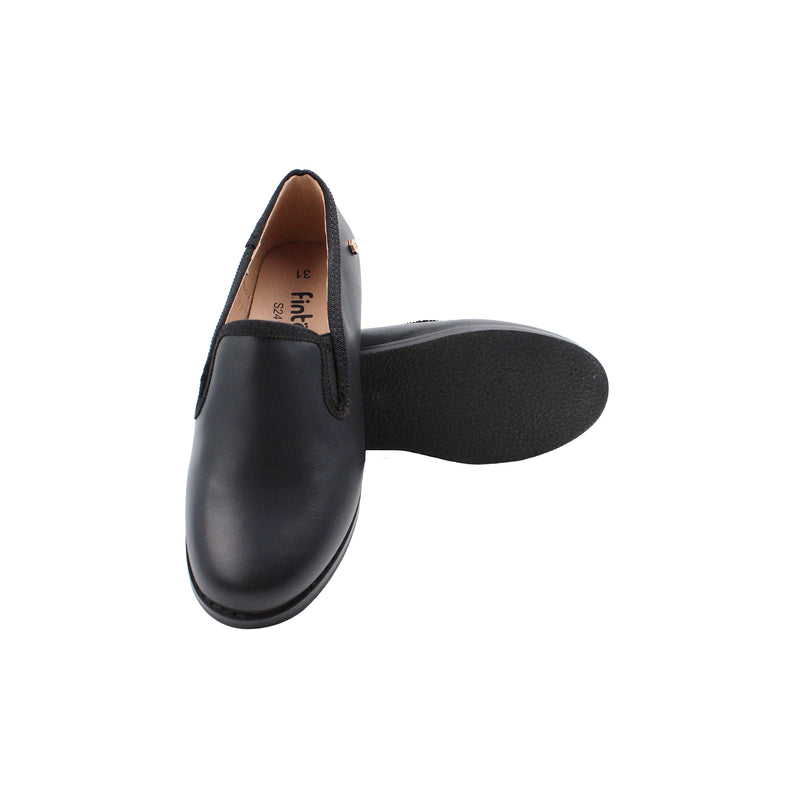Black leather dress shoe
