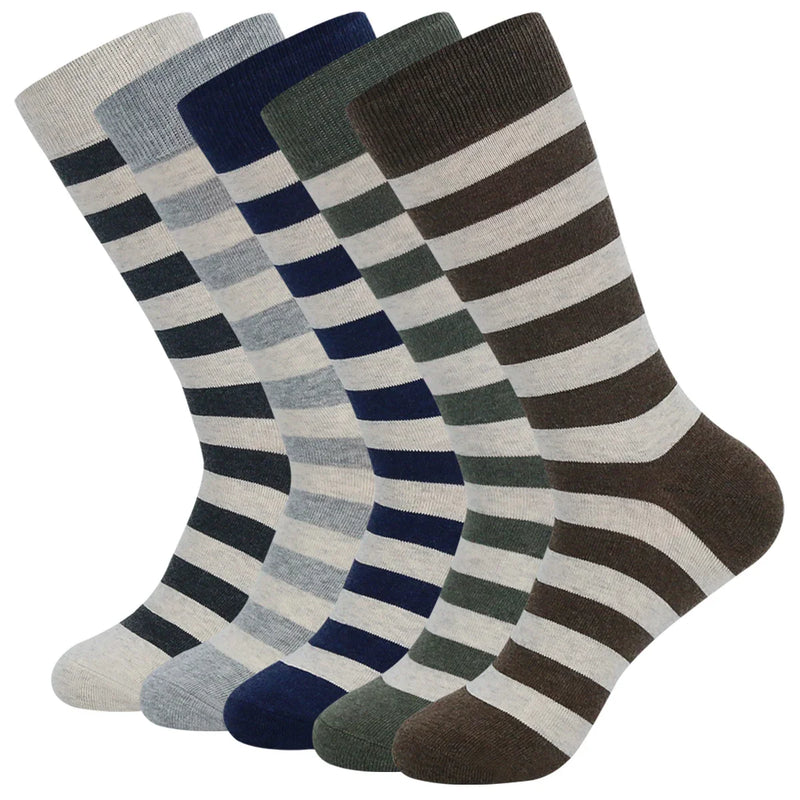 5 Pairs Argyle Breathable Men's Dress Socks Plus large Size High Quality Combed Cotton