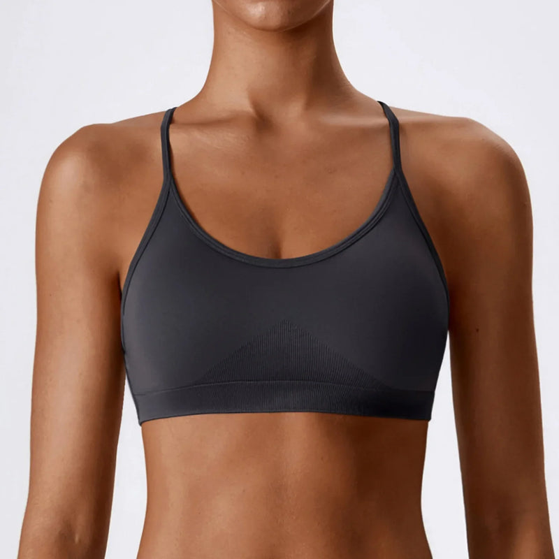 Women Cross Strap Sports Bra Women Push Up Sport Bra Yoga Gym Crop Top Brassiere Fitness Top Seamless Sport Bra Breathable Bras