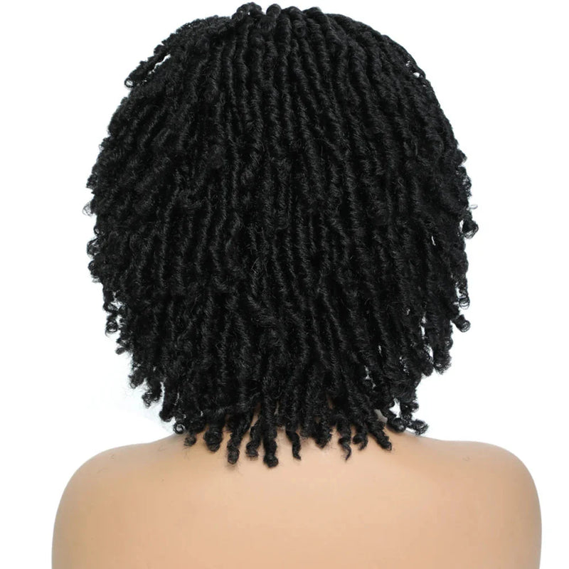 Soft Faux Locs Headband Wig - 6 Inch Ombre Dreadlock Wig for Black Women - Curly Braided Synthetic Wig with Headband - 1B, Burgundy, 27, 30, 613 Options