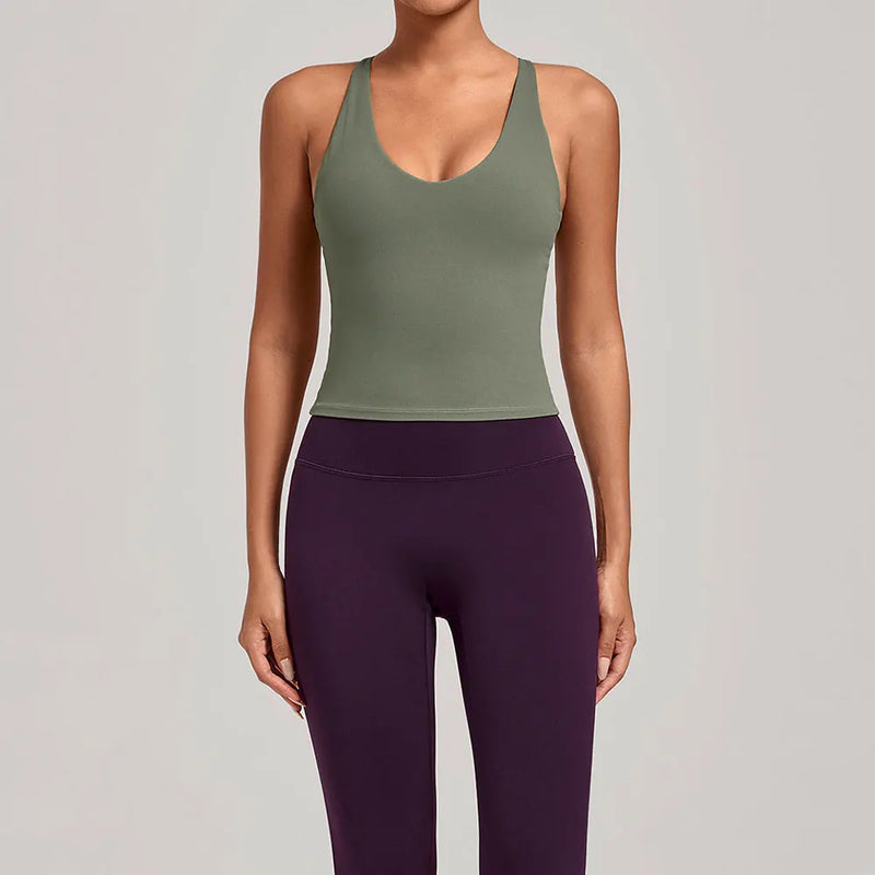 Women Sports Yoga Vest With Cross Shoulder Straps Quick Drying Sexy Yoga Bra Gym Breathablefitness Push Up Training Sports Vest
