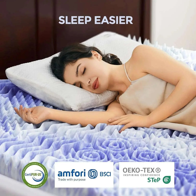 7-Zone Cooling Gel Memory Foam Mattress Topper