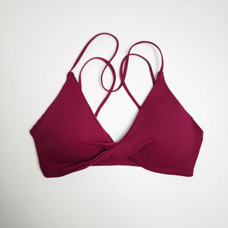 NCLAGEN Vision Twist Front Sports Bra High Support Push-up Gym Underwear Cross Thin Strap Workout Fitness Running Sexy Yoga Top