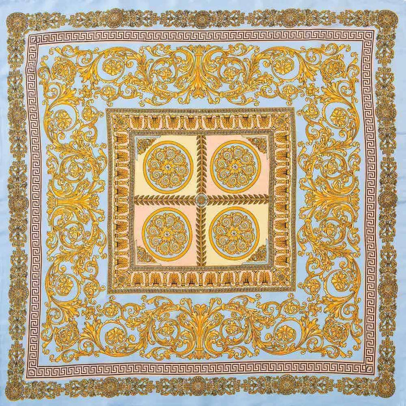 Ornate Baroque Medallion Print Square Bandana Scarf