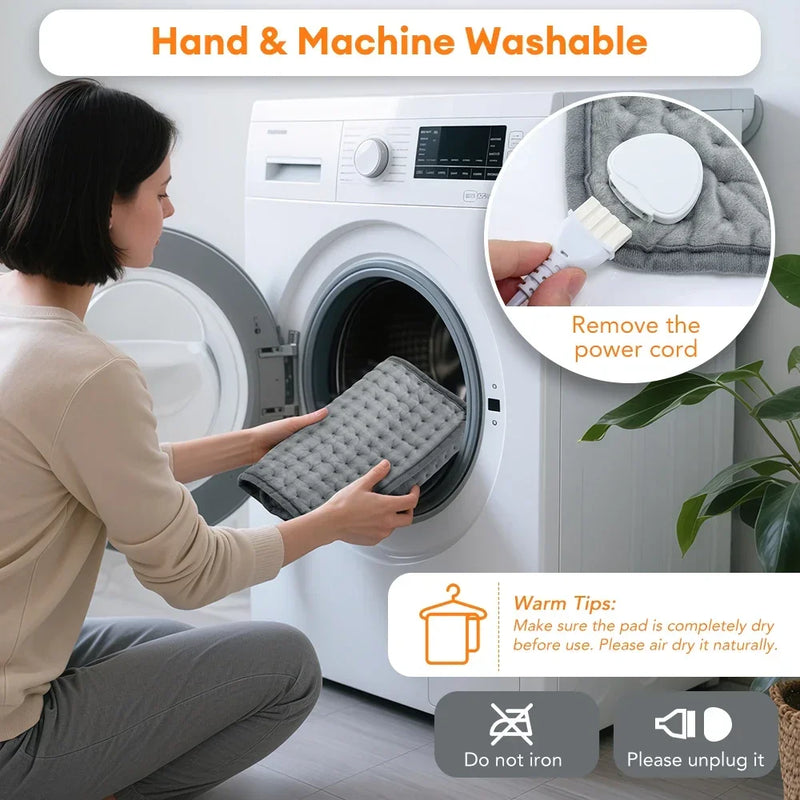 30*60cm Electric Heating Pads for Back Neck Shoulder Home Office Washable Winter Warm Blanket 4 Timer 9 Temperature Control