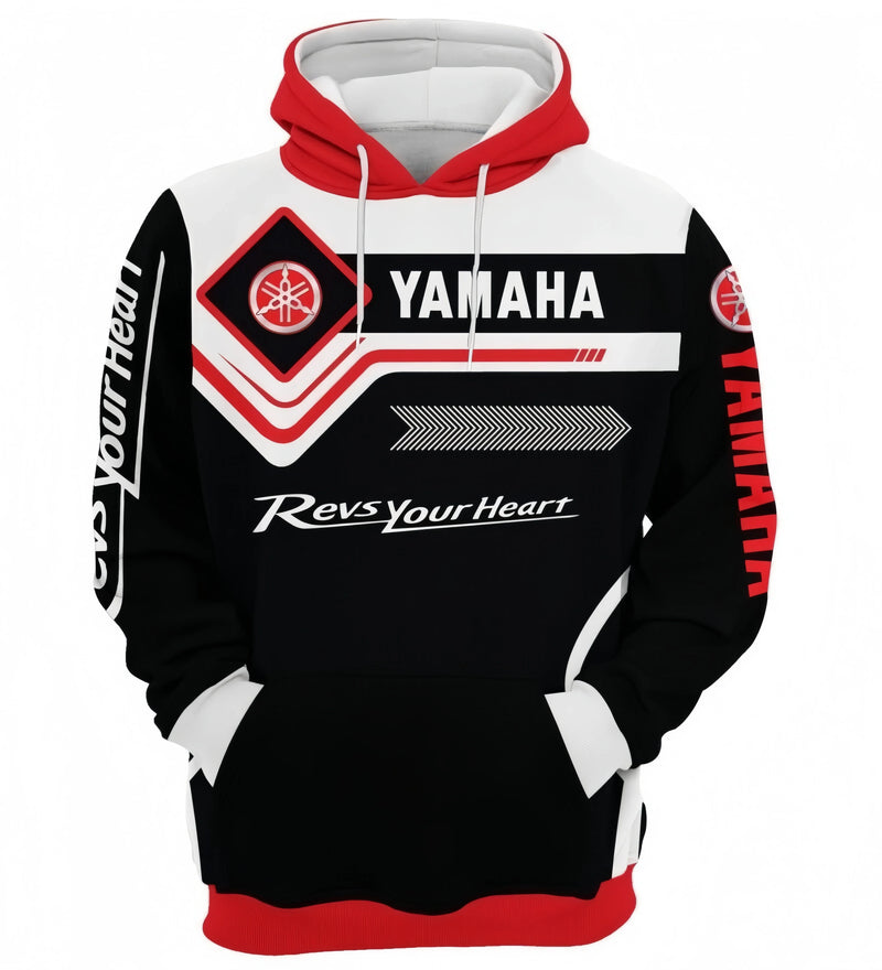 Yamaha Men's 3D Print Motorcycle Hoodie Pullover Streetwear Style High Quality Sportswear Sweatshirt