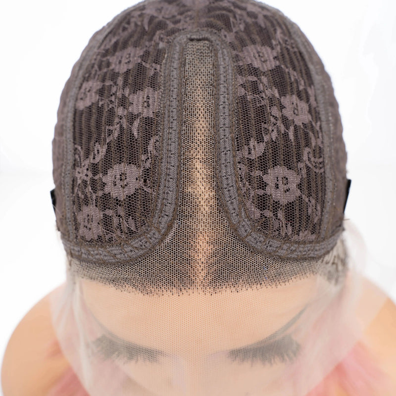 Ombre Pink & Blonde Bob Wig | Straight Human Hair T-Part Lace Front