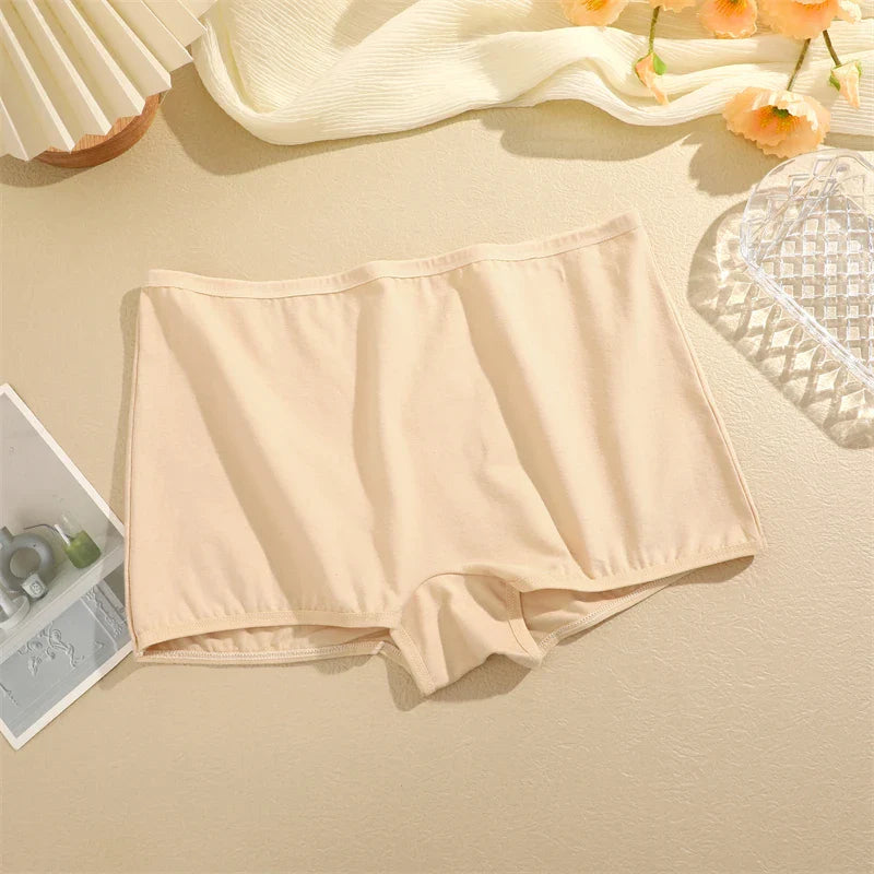 2PCS Women's Panties Cotton Seamless Sports Boxers Underwear Female Solid Color Briefs Cozy Lingerie Intimate Underpants XS-XL