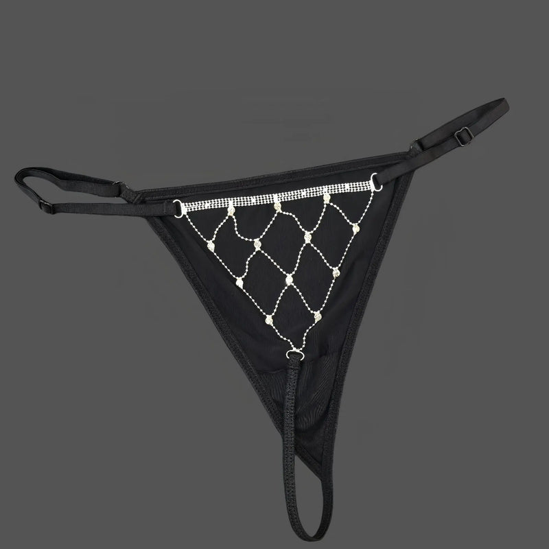 Rhinestones Metal Chain Sexy Women Panties Gem G String Girls Briefs Thong Lace Erotic Female Underwear Low Waist Intimates