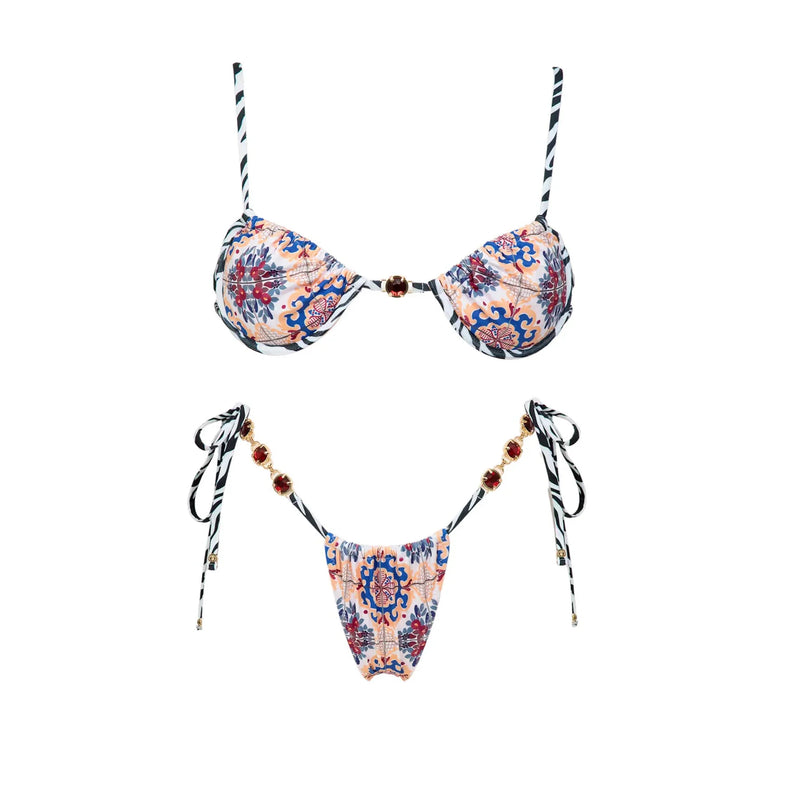 3Pcs Micro Bikinis Sexy Women Swimsuit 2026 New Swimwear Printed Swim Suit Female Bathing Suit Bandeau Biquini Beachwear Sarong