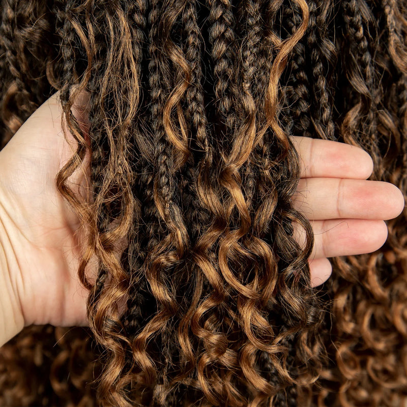 14" Burgundy Box Braids Wig | Full Lace | Kanekalon Fiber | Boho Braids | For Women