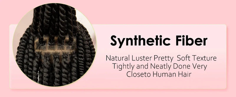 Twisted Braided Wig | Bob Twist Crochet Wig | Full Lace Braided Wig for Black Women | Kanekalon Hair