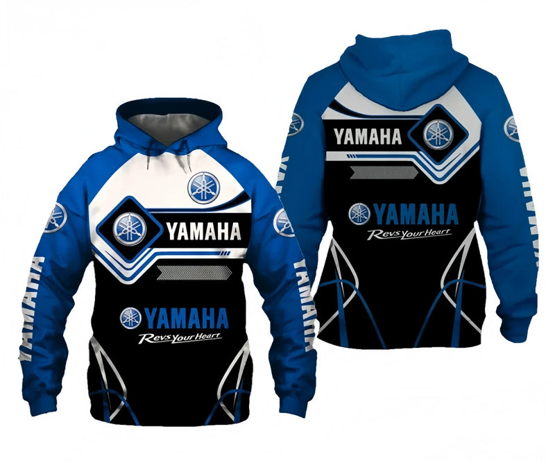 Yamaha Men's 3D Print Motorcycle Hoodie Pullover Streetwear Style High Quality Sportswear Sweatshirt