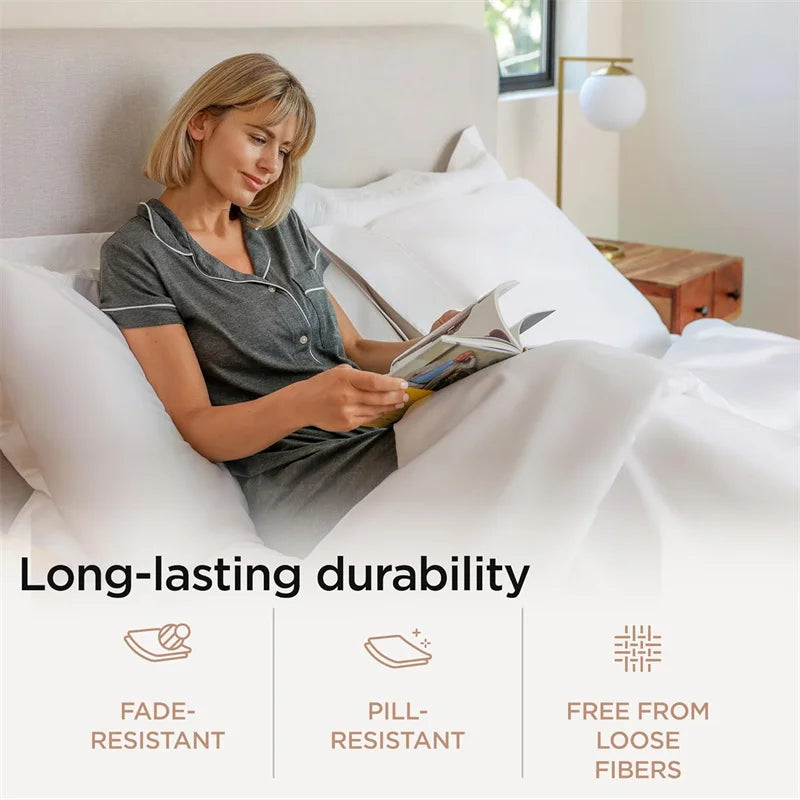 100% Egyptian Cotton Bed Sheet Set 1000TC Size Single, Double & Queen