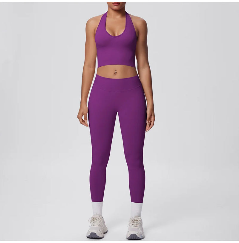 2pcs Yoga Set Gym Outfits Clothes Athletic Wear Yoga Suits For Women Fitness Set Tracksuits Sports Bra Gym Leggings Sportswear
