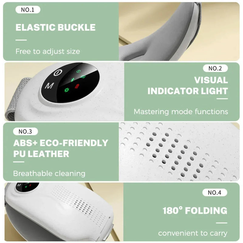 Bluetooth Heated Eye Massager for Eye Strain & Sleep