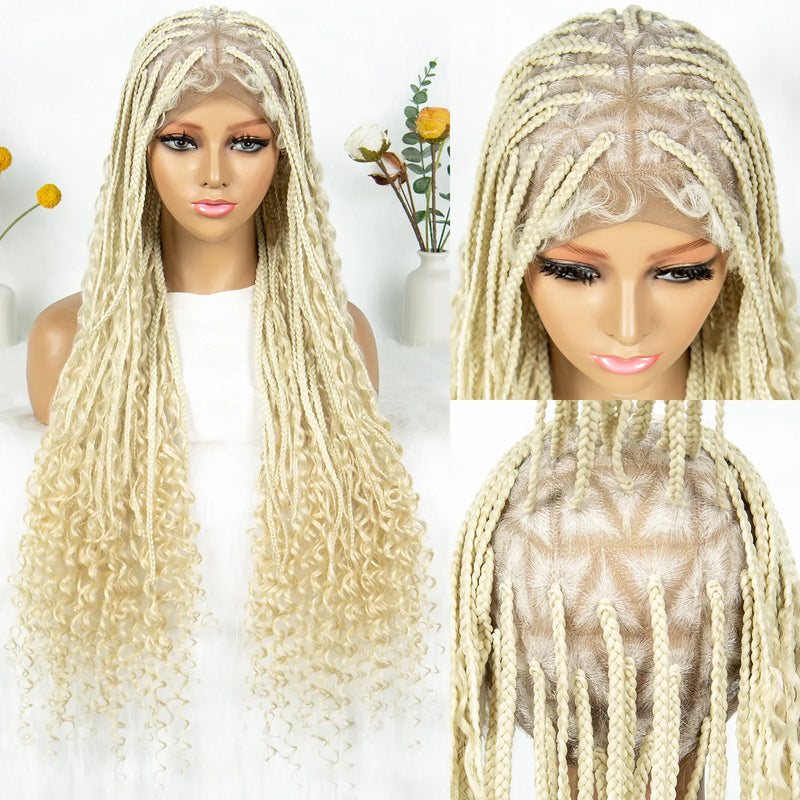 Boho Triangle Knotless Box Braids Wig | Full Lace | Baby Hair | KIMA Synthetic