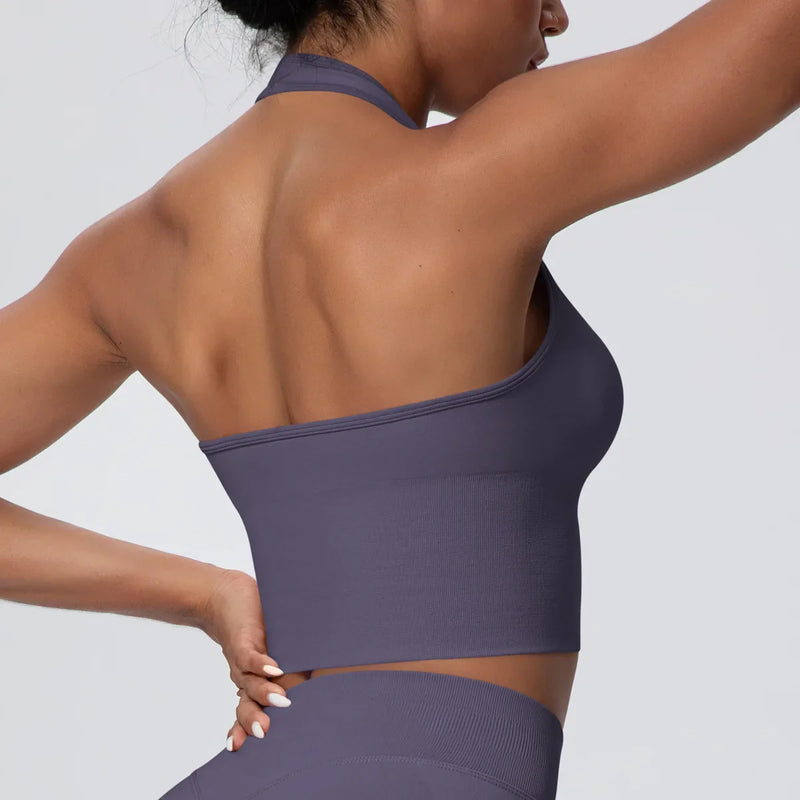 Gym Tops Women Halter Top Gym Vest Woman Sexy Backless Push Up Sport Bras Running Vest Workout Tops Activewear Yoga Fitness Vest