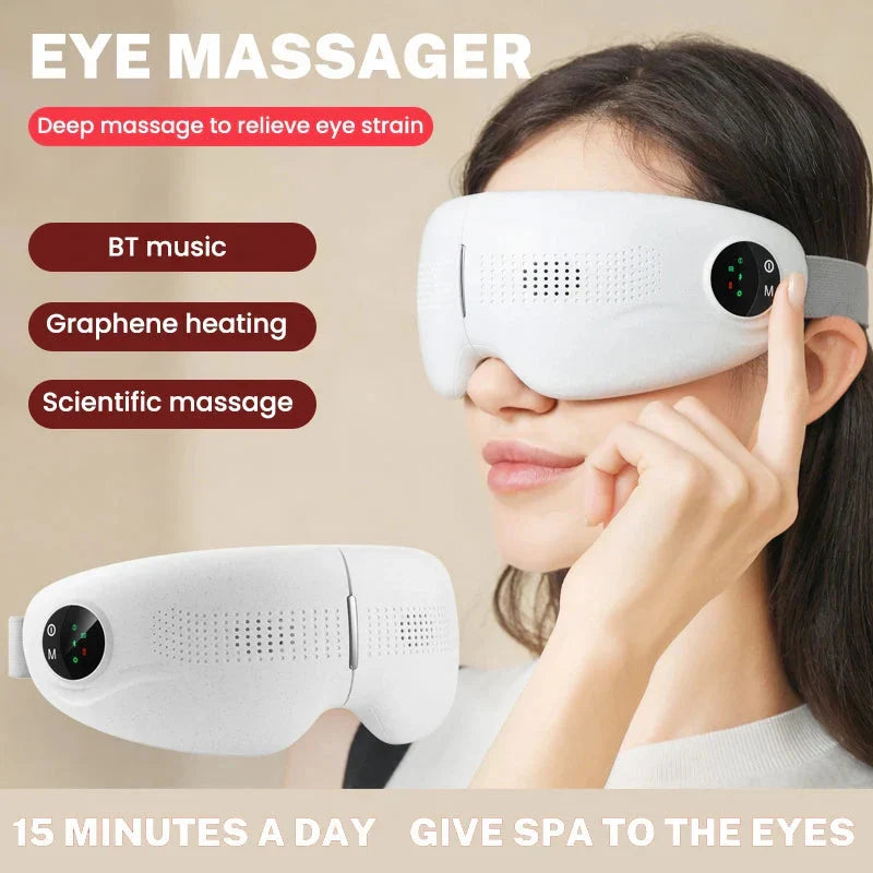 Bluetooth Heated Eye Massager for Eye Strain & Sleep