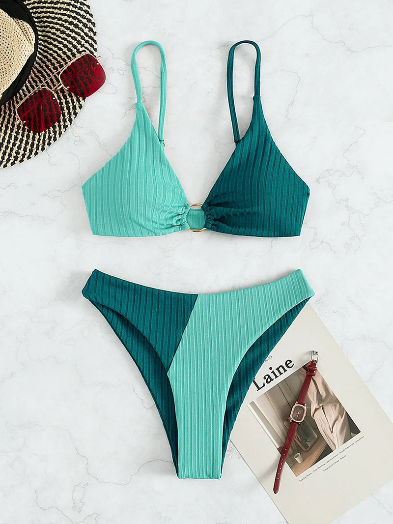 2024 Sexy Bikinis Women's Swimwear Push Up High Waist Swimsuits High Cut Bathing Suits Push Up Beach Bikini Set Female Biquini