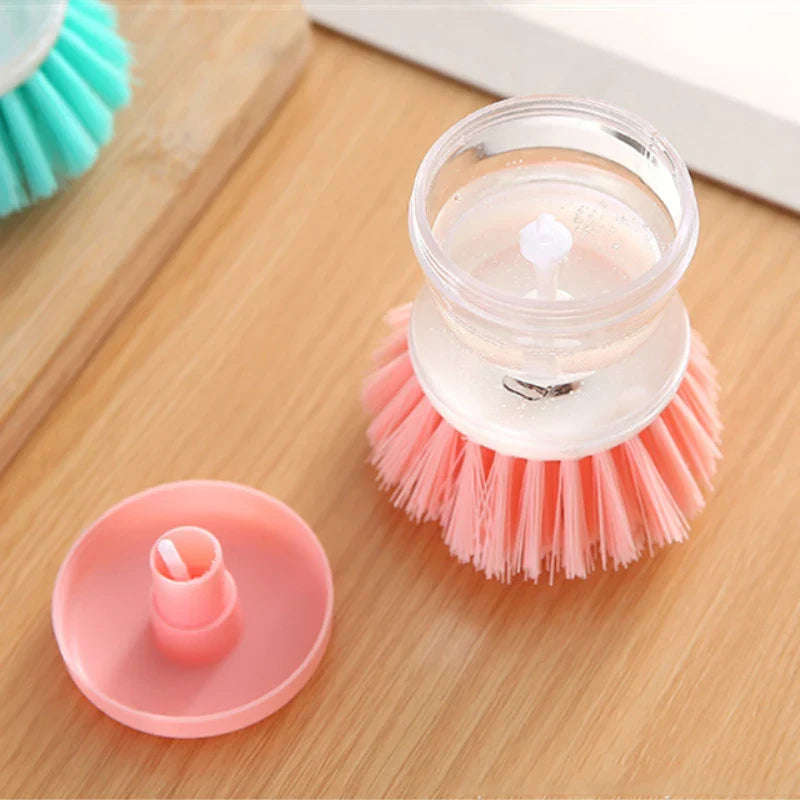 EasyClean Duo Brush Soap & Scrub in One Kitchen Soap Dispensing Cleaning Brush
