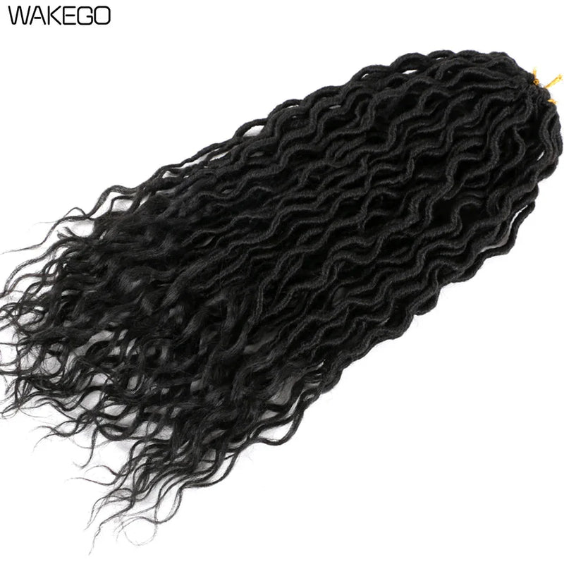 Goddess Faux Locs Crochet Hair | 18" Soft Curly Braids | Ombre Dreadlocks Extensions | 24 Strands/Pack