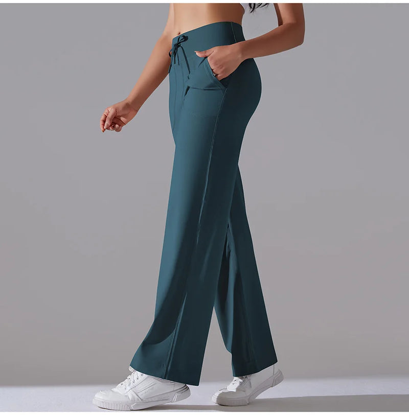 New Yoga Straight Leg Sweatpants Straight Leg Women's Loose Tracksuit Pants Wide Leg Outdoor Gym Running Casual Tracksuit Pants