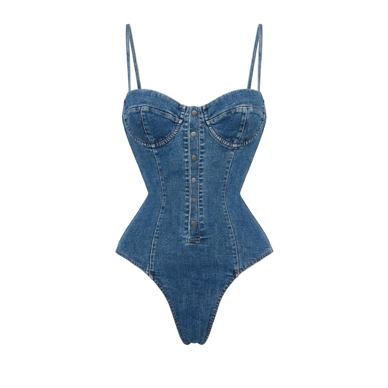 Denim Print Bikini 2026 Women Sexy Swimsuit Push Up Swimwear Bandeau Biquini Female Micro Bikinis Deep V Bathing Suit Beachwear