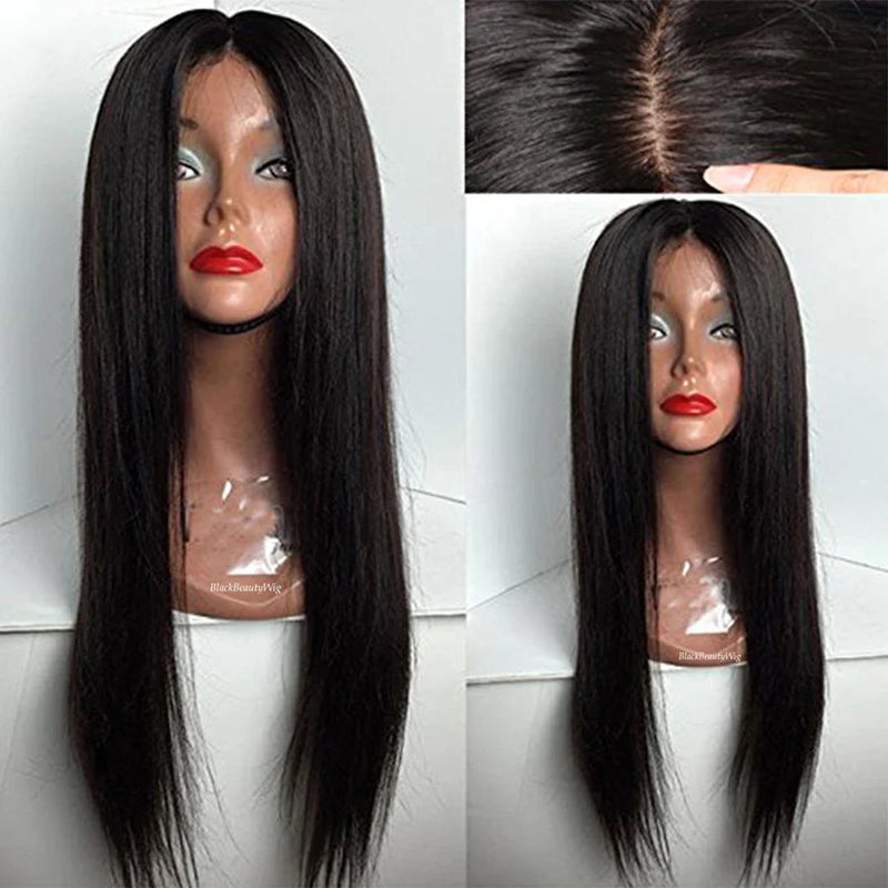 Natural Color 5x5 Silk Top Full Lace Wig | Silky Straight Peruvian Remy Human Hair (Pre-Plucked, Baby Hair)