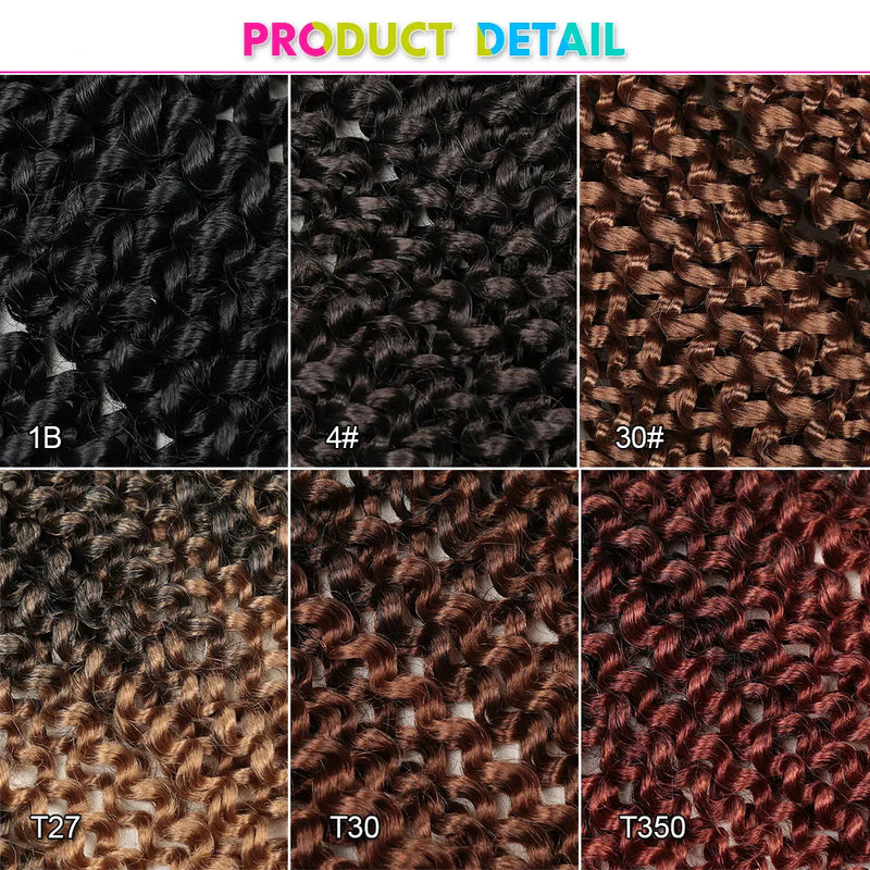 30" Passion Twist Crochet Hair - Ombre - Pre-Looped - 16 Strands/Pack - Synthetic