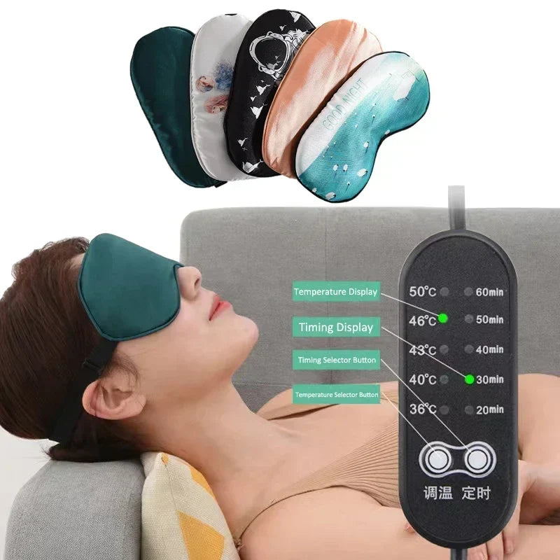 Silk Sleep Mask USB Heated Eye Cover