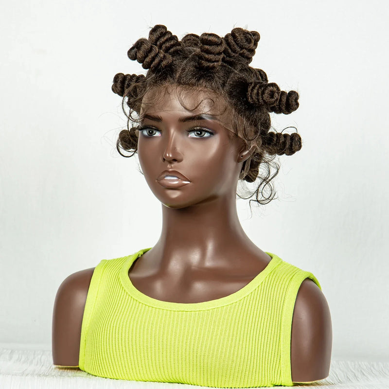 613 Blonde Handmade Bantu Knotless Braids Wig | Full Lace Frontal