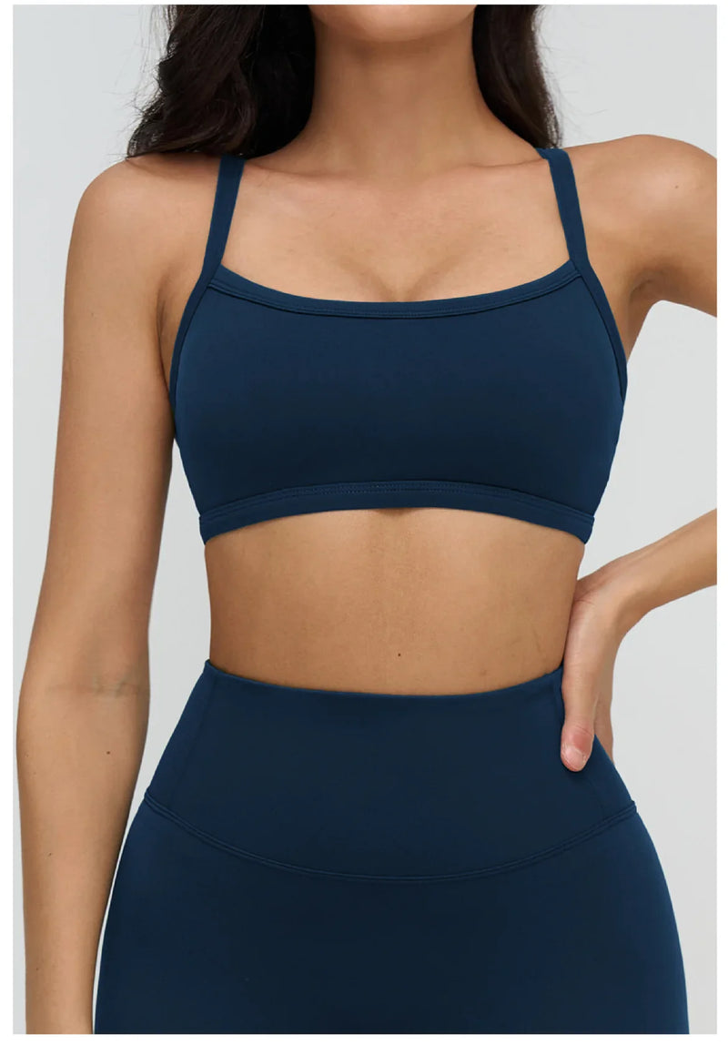Beautiful Back Women Workout Bra Fitness Underwear Tights Yoga Vest High Strength Shockproof Gym Sports Top Push Up Chest Pad