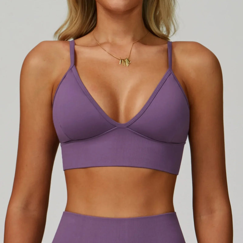 Breathable Sports Bra Shockproof Fitness Top Women Yoga Bra Crop Top Push Up Adjustable Shoulder Strap Sport Bra Gym Workout Top