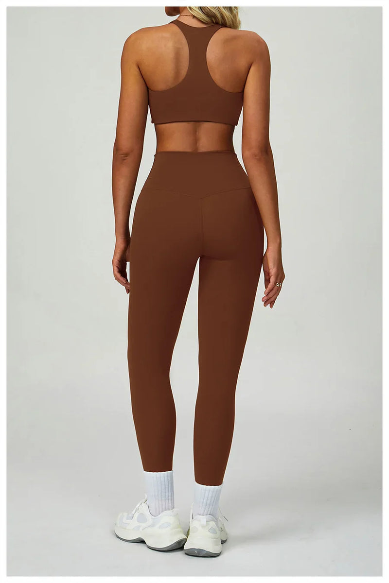 New Sportswear Seamless Yoga Set Gym Clothes Sportswear Long sleeved jacket Women Fitness Set Tracksuits Sports Bra Gym Leggings