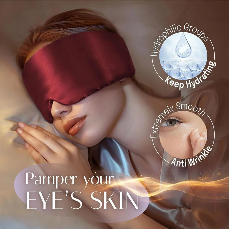 Silk Sleep Mask – Mulberry Silk Eye Mask with Adjustable Strap & Ear Cover